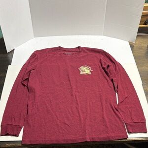 Belk Maroon Long Sleeve Tee with Gold Accent